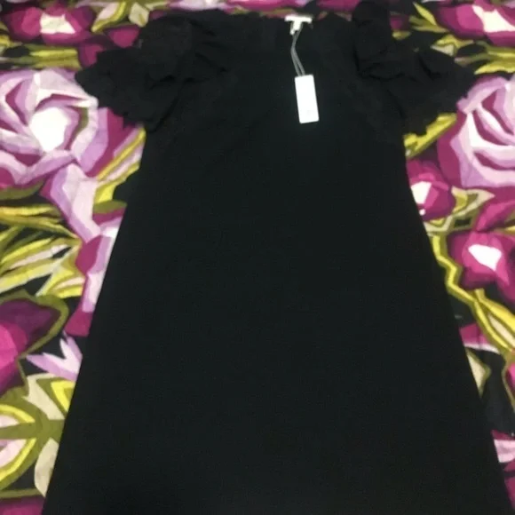 Rebecca Taylor Short Sleeve Crepe Lace Dress - Picture 6 of 8